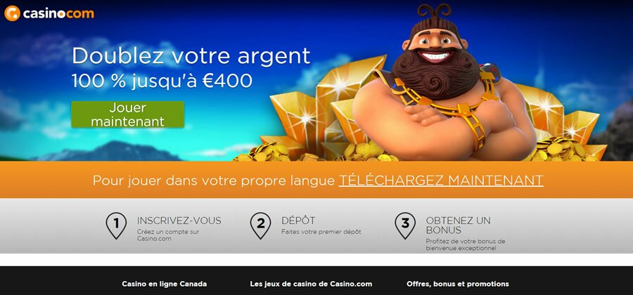 Nouveau look de l'interface Casino.com