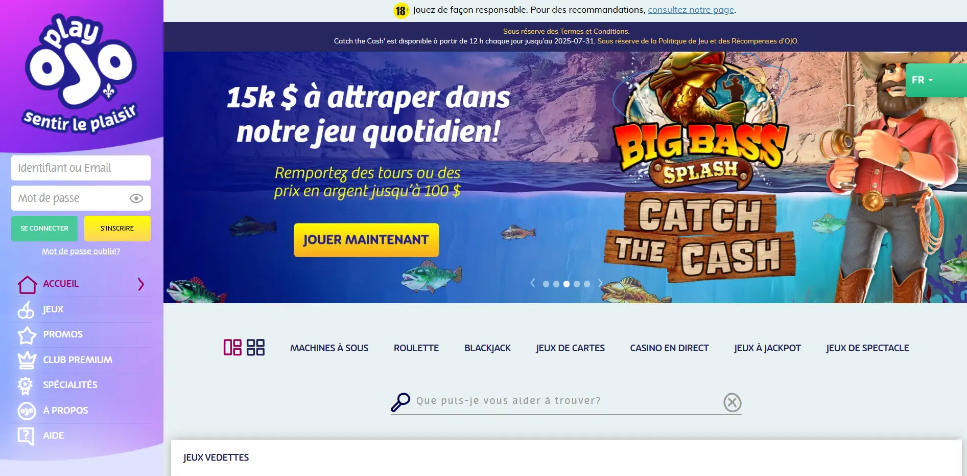 PlayOJO Home Page